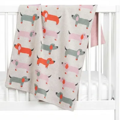 Image de Pour enfants, couverture « Teckel » - 80 x 100 cm - Rose | par SEVIRA KIDS