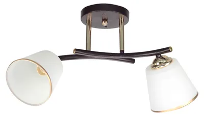 Zdjęcie produktu dla Lampa sufitowa białe klosze Greco czarno-złota 2xE27x40W metal wym:26x46x20cm IP20 Candellux
