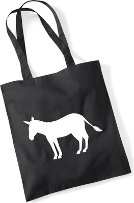 Produktbild von Huuraa Jutebeutel Esel Silhouette 10 Liter Black Baumwolle Tasche Geschenkidee
