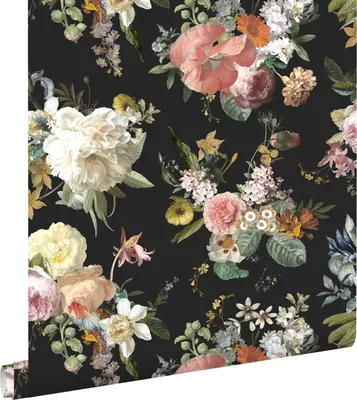 Produktbild von ESTAhome Tapete Blumenmuster Schwarz 53 cm x 10.05 m