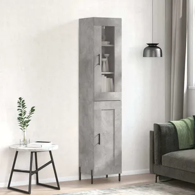 Produktbild von vidaXL Highboard Betongrau 34,5x34x180 cm Holzwerkstoff