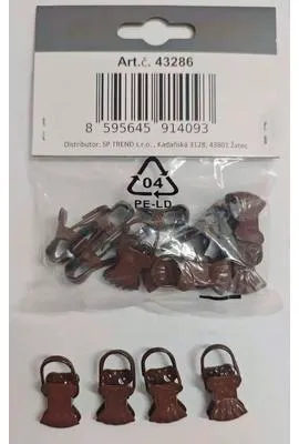 Obrázek produktu pro Záclonové žabky, hnědé - 10ks