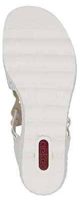 Produktbild von Rieker Damen Sandalette Hochfront mit Strass und Cut-Outs 67465, Größe:42 EU, Farbe:Beige