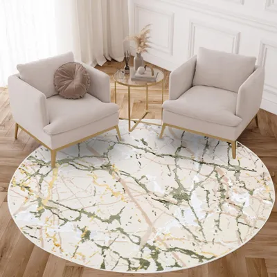 Obrázok produktu pre Tapiso Koberec CRYSTAL Round Beige Obývacia izba Spálňa 240 x 240 cm