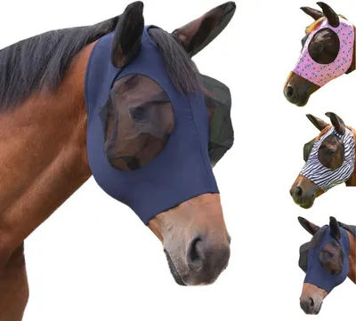 Productafbeelding van Vliegenmasker met oren en opening voor de haren op de voorhoofd