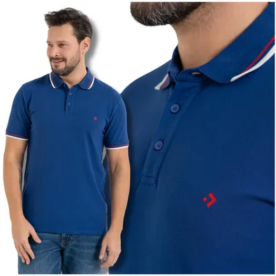 Obrázok produktu pre Pánske polo tričko Moraj s krátkym rukávom – tmavomodré, veľkosť L, pohodlné