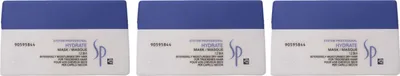 Produktbild von Wella SP Hydrate Mask 3 x 200 ml für trockenes Haar spendet Feuchtigkeit Haarkur Set