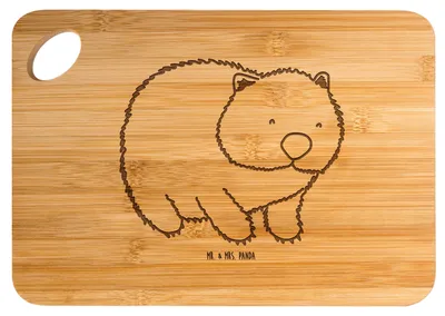 Produktbild von Mr. & Mrs. Panda Hackbrett Wombat - Transparent - Geschenk, Holzbrettchen, Brett, Lustige Sprüche, Schneidebrett, Frühstücksbrettchen, brotzeitbrettchen, Australien