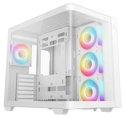 Immagine prodotto di Case per PC Deepcool CG530U 4F, formato Mid-Tower, compatibile con schede madri Micro-ATX, dotato di 4 ventole ARGB, colore bianco