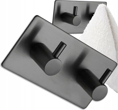 Produktbild von EDIBAZZAR | LOFT Badezimmer Handtuchhalter, Hakenhalter, Panel, 2 Stück, SELBSTKLEBEND