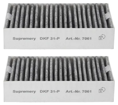 2x Aktivkohlefilter für Miele DKF 35-P, 21,5x13,6x4,5 cm