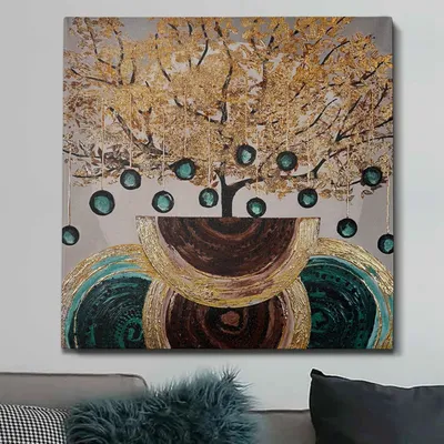 Immagine prodotto di Wallity, OPG1730800570- HND1275, Quadro colorato, Quadro su tela, 70 x 70 cm, 100% tela