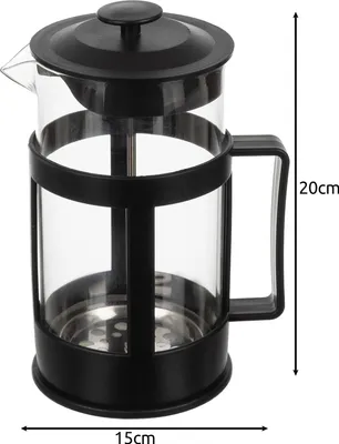 Immagine prodotto di Macchina da tè French press con triplo filtro in acciaio inox per tè sfuso Pressa per caffè da 1 litro Vetro resistente al calore 24565