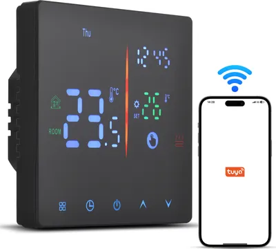 Obrázok produktu pre Digitálny WiFi termostat – izbový termostat pre ohrev teplej vody 3A a podlahové kúrenie, 2 režimy, NTC snímač, programovateľný izbový termostat s LCD displejom