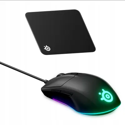 Produktbild von SteelSeries Rival 3 Gen 2 Gaming-Maus mit QcK Mauspad