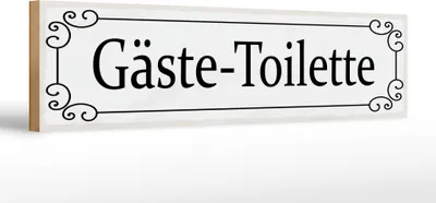 Produktbild von Holzschild Gäste - Toilette, 46 x 10 cm, Holzschilder Spruch Wegweiser Wc Bad