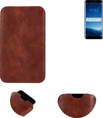 Produktbild von K-S-Trade Schutzhülle Handyhülle kompatibel mit Doogee X60 Handytasche Kunstleder Sleeve in braun