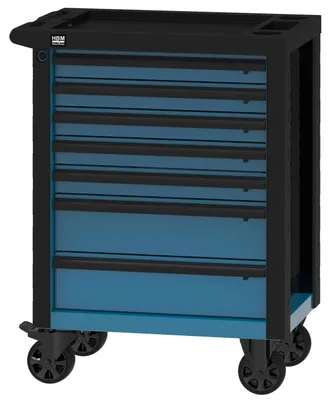 Produktbild von HBM Werkzeugwagen mit 7 Schubladen, 76,5 cm, blau