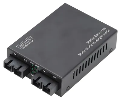 Produktbild von Digitus Fast Ethernet Multimode/Singlemode Medienkonverter SC/SC, 100 Mbit/s, 100BASE-FX, 100Base-FX, Schnelles Ethernet, 100 Mbit/s, 100BASE-FX