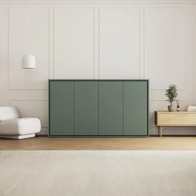 Obrázek produktu pro SMARTBett Skříňové lůžko 100x200 Horizontální (M2 hloubka 55 cm) Kamenná zeleň