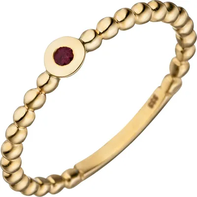 Produktbild von JOBO Damen Ring 52mm Kugel 333 Gold Gelbgold 1 Rubin rot Kugelring Rubinring