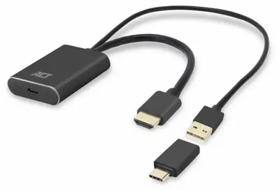 Obrázok produktu pre ACT AC7537, 0,25 m, USB Typ-C, HDMI + USB, Samica, Samec, Priamy