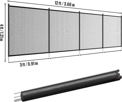 Immagine prodotto di Recinzione per piscina, recinzioni per piscine interrate 4 x 12 piedi, recinzione di sicurezza rimovibile per bambini, recinzione per piscina facile da installare fai da te, rete per recinzione piscina in PVC Teslin da 340 g che protegge bambini e animali domestici
