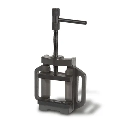 Obrázek produktu pro Strojní svěrák EBERTH z šedé litiny a oceli, šířka čelistí 100 mm, max. šířka upnutí 89 mm. Šířka upnutí 89 mm, strojní svěrák pro montáž na vrtačku