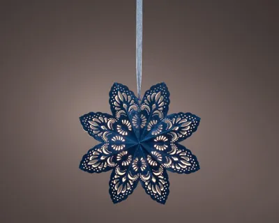 Productafbeelding van Sneeuwvlok d50h50 cm blauw/warm wit kerstverlichting Lumineo