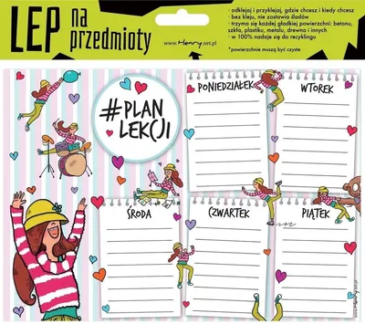 Imagen del producto de Plan de clases electrostático, tamaño A5. Imagen de una chica