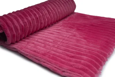 Obrázek produktu pro Pletenina Minky Stripes, fuchsiová 50 x 160 cm