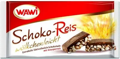 Produktbild von WAWI Schoko Reis Tafel in Edelvollmilch Schokolade 200g 8er Pack
