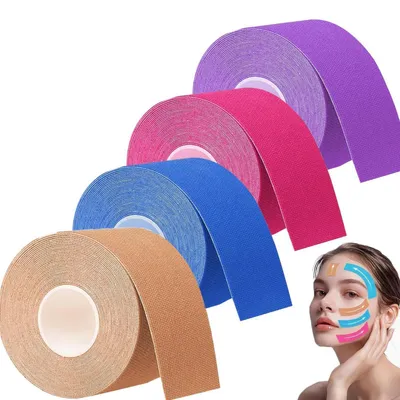 Obrázok produktu pre Kinesiotape pre tvár, 4 rolky, 2 cm x 5 m, náplaste na lifting tváre a redukciu vrások