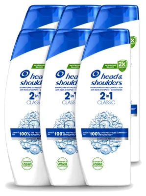 Imagen del producto de 6 unidades de champú anticaspa 2 en 1 Head & Shoulders Classic, 400 ml - Paquete económico