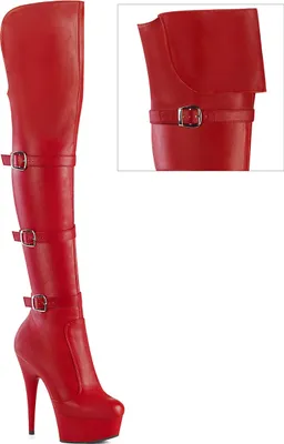 Produktbild von DELIGHT-3018 Damen Boots von Pleaser, Rot Matt , EU 35, US 5