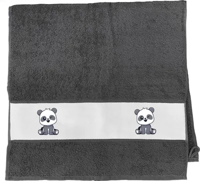 Produktbild von Huuraa Handtuch Panda Comic 50x100cm Graphite Baumwolle Handtuch Geschenkidee