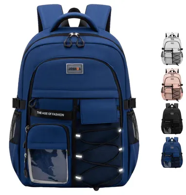 Produktbild von Schulrucksack Teenager Jungen Mädchen Blau Wasserdicht Strapazierfähig 33x19x46cm