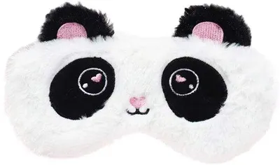 Produktbild von Schwarzes Panda-Schlafmasker aus weichem Plüsch, lustiges Gesichtsmasker für Kinder und Erwachsene