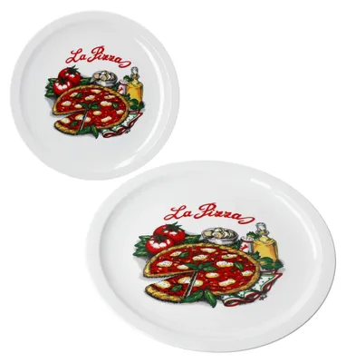 Immagine prodotto di set di 2 piatti per pizza La Pizza Ø30,5 cm 2 persone piatto XL piatto decorativo per pizza