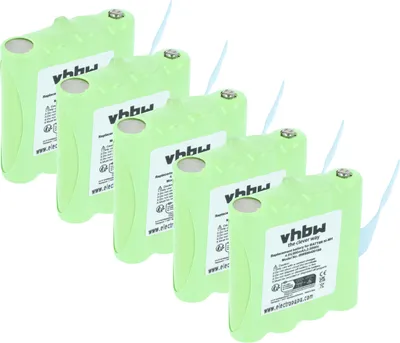 Produktbild von vhbw 5x Akku kompatibel mit Motorola Talkabout SX700R, M370H1A, FV700R Funkgerät, Walkie Talkie (600 mAh, 4,8 V, NiMH)