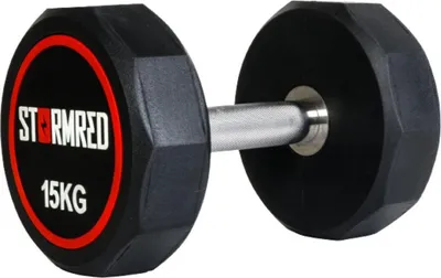 Image de Haltère court caoutchouté Stormred 15 kg