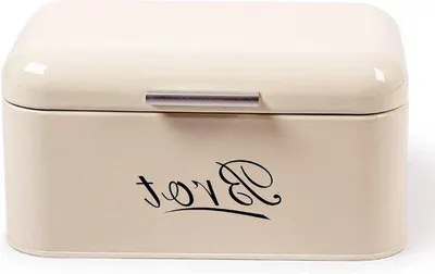 Immagine prodotto di Grande contenitore per il pane in metallo, beige, 31x19x16 cm, stile retrò