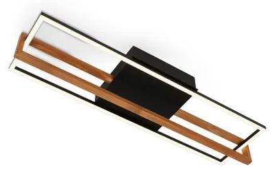 Produktbild von LED ceiling light, black, with wood, LED/22W