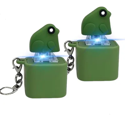 Produktbild von 2er Set Frosch Fidget Toys mit Sound & LED-Licht, Anti-Stress Schlüsselanhänger für Kinder & Erwachsene