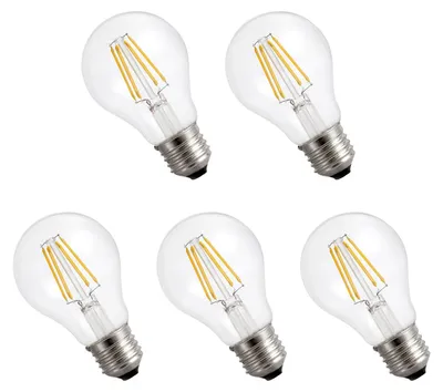 Productafbeelding van Spectrum LED Peerlamp A60 E27 Helder - 8.5W 1100lm 2700K - Warmwit - Vervangt 77W - 5 stuks