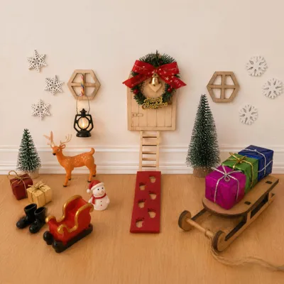 Wichteltür-Set Weihnachten, 30-teilig, komplettes Zubehör