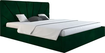 Produktbild von Polsterbett, 180x200 cm, Doppelbett, mit Bettkasten, mit Lattenrost, mit Kopfteil, Modern Bett, Robust, Elegant, Erstklassige Qualität, Slim-3, Grün