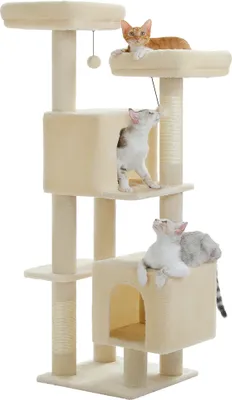 Produktbild von Mehrstöckiger Katzenbaum, Sisal-Kratzpfosten, Gemütliche Wohnungen, AMT0292BG, L