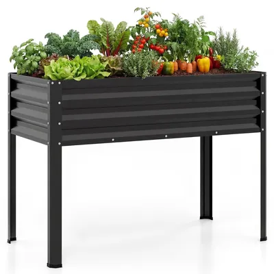 Image de Bacs de plantation surélevés en métal, dimensions : 112 x 55 x 81 cm