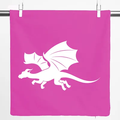 Produktbild von Huuraa Kissenbezug Drache Silhouette 40x40cm Fuchsia Baumwolle Dekokissenbezug Geschenkidee